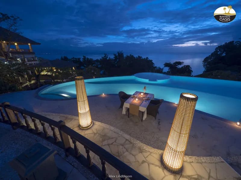 Infinity pool at night Infinity pool at night