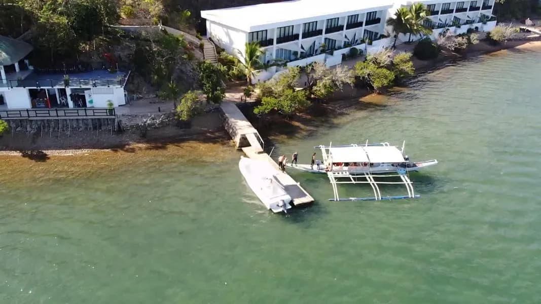 Aerial view of the Busuanga Bay Lodge Aerial view of the Busuanga Bay Lodge