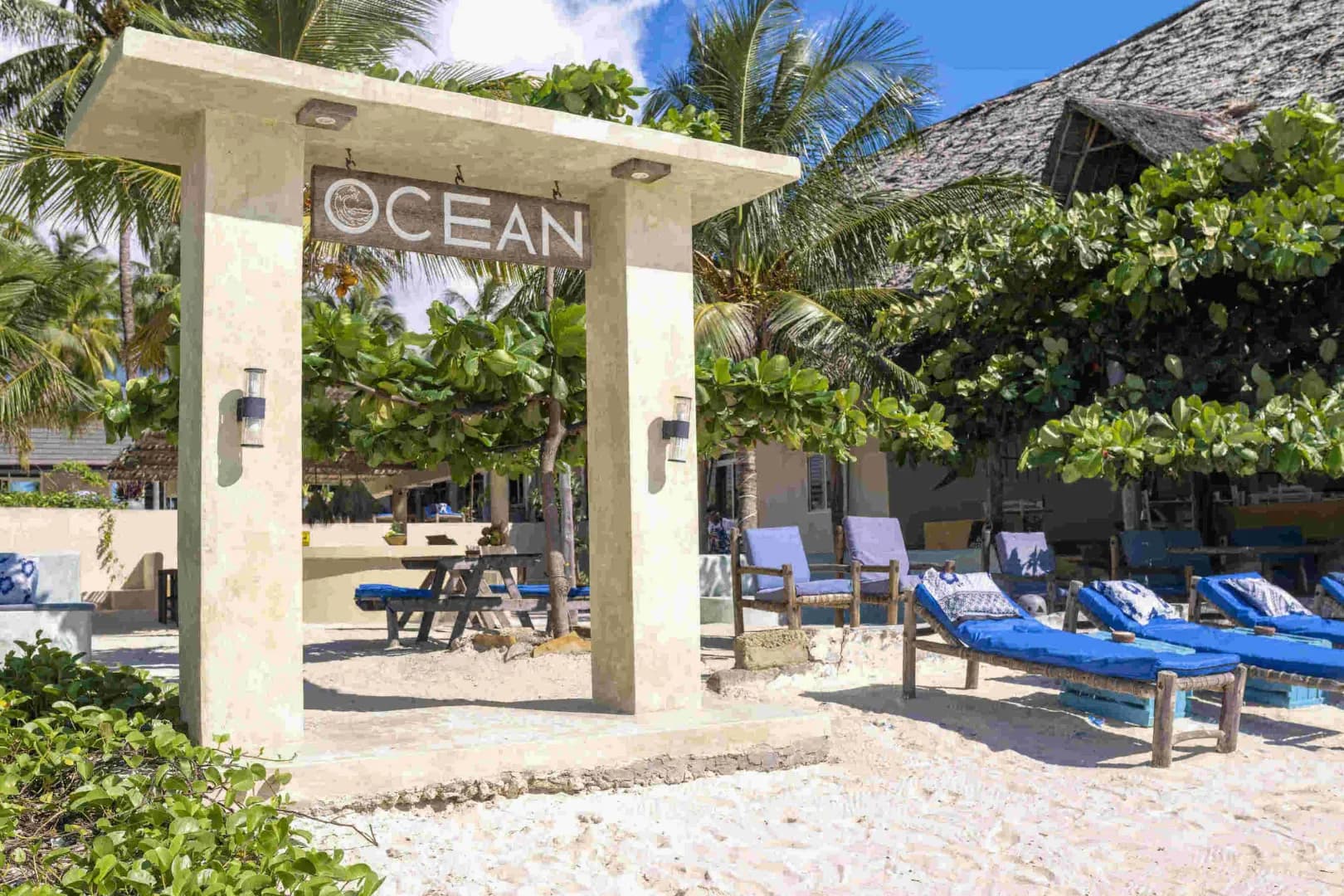 Sun loungers at Paje Beach Apartments & Hotel Sun loungers at Paje Beach Apartments & Hotel