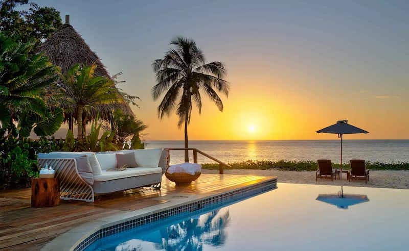 Gorgeous sunset overlooking the pool Gorgeous sunset overlooking the pool