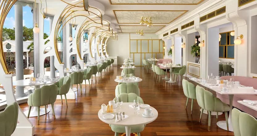 A restaurant set up with for guest dining A restaurant set up with for guest dining