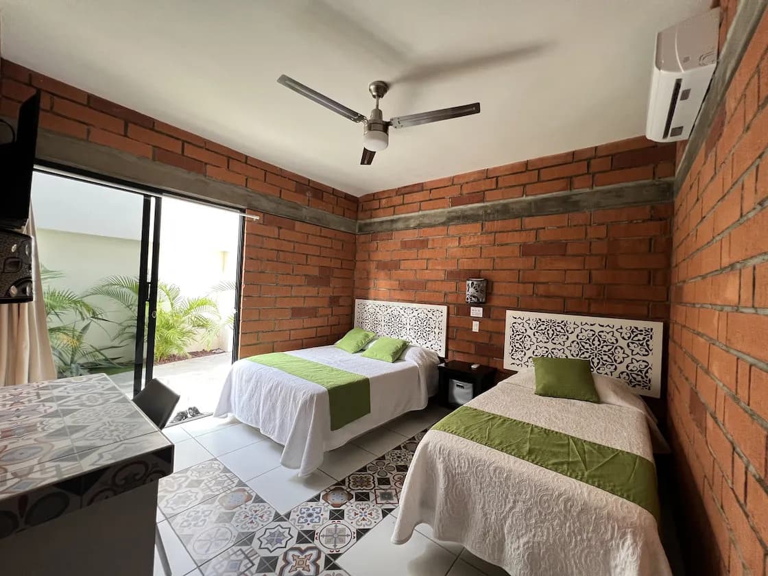 Standard room with two beds and large windows with view Standard room with two beds and large windows with view