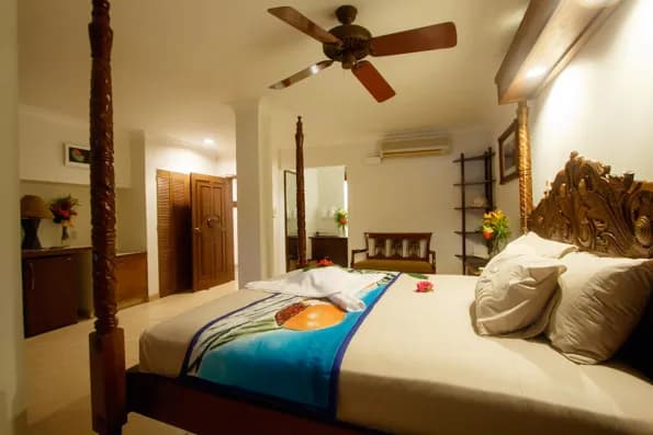 A deluxe oceanview room at Manta Ray Bay Resort in Yap, Micronesia. A deluxe oceanview room at Manta Ray Bay Resort in Yap, Micronesia.