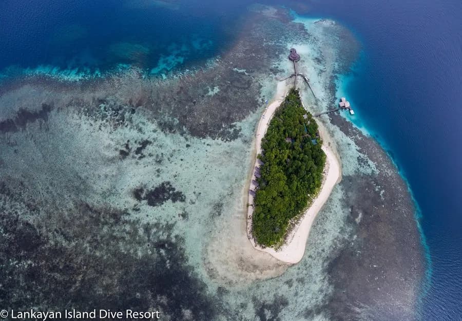 An aerial view of Lankayan Private Island An aerial view of Lankayan Private Island