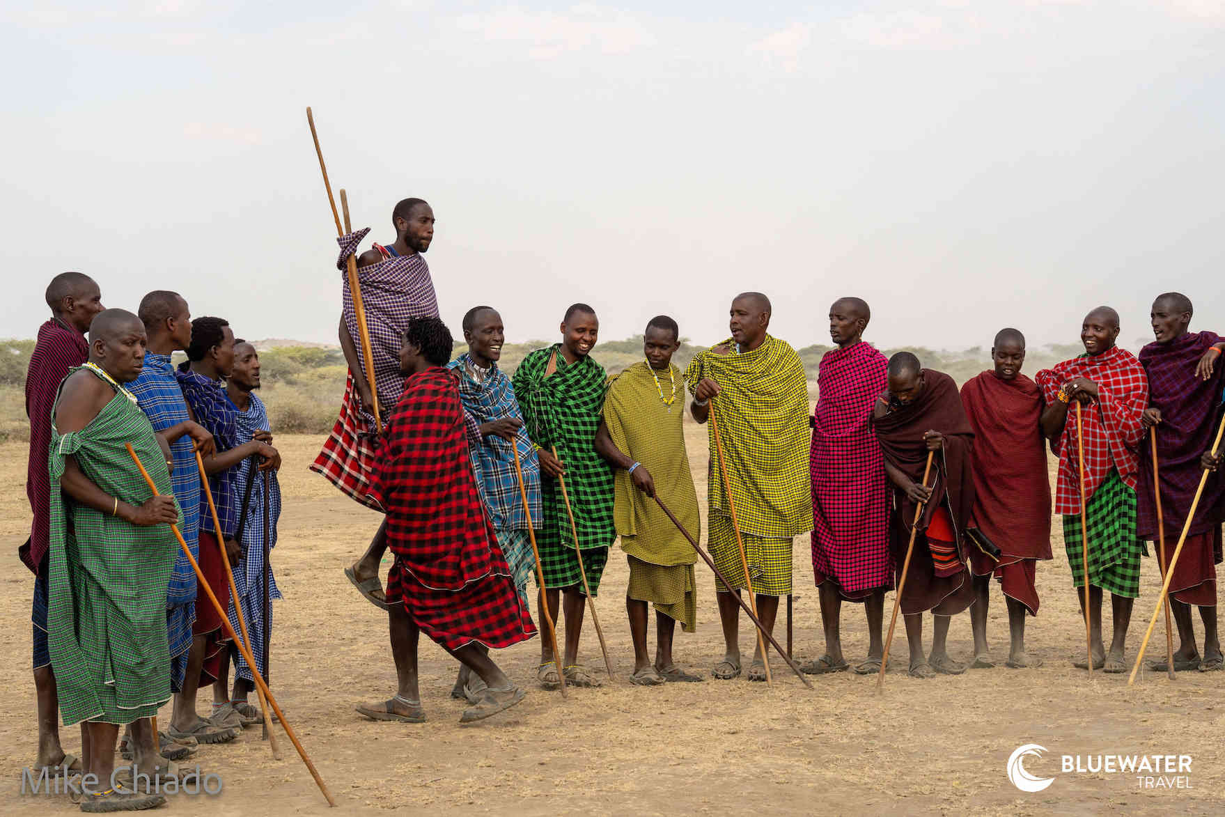 The Maasai men showing off their dance