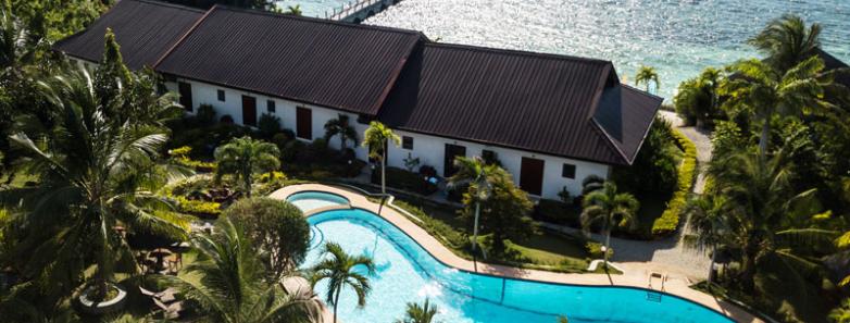 Kasai Village aerial view with swimming pool