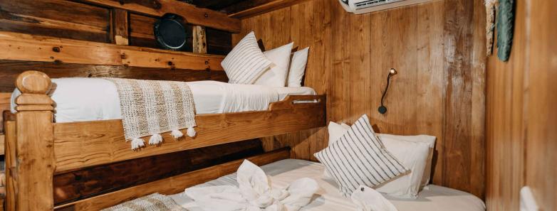 Two beds in a cabin