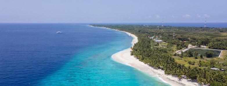 Aerial view of the Fuvahmulah Central Hotel