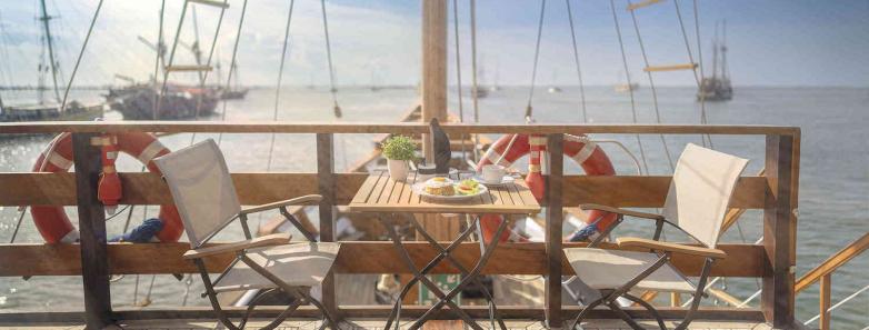 Dining on the balcony