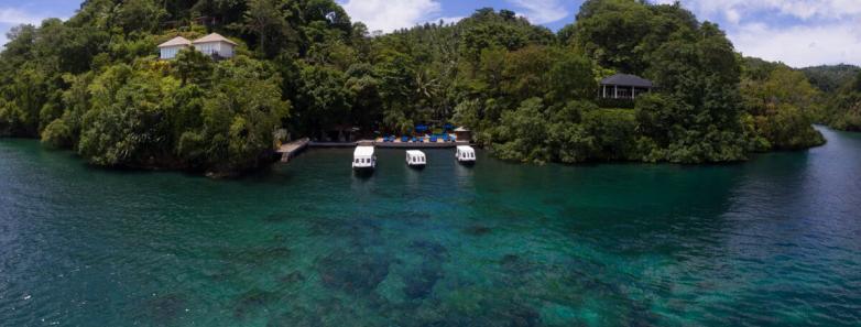 Aerial view of the Lembeh Resort