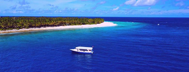 The Shark Expedition Fuvahmulah Dive Center's dinghy