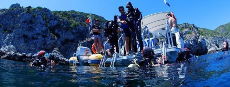 Guests aboard the Portugal Dive dive boat