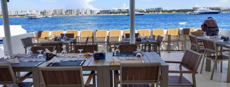 Shaded dining area