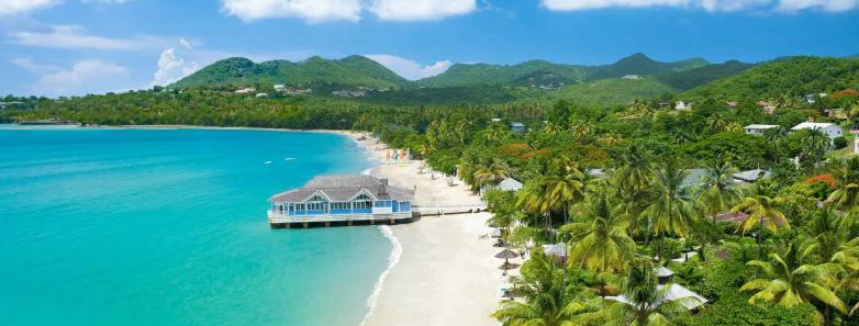 Resort on the white sand beaches 