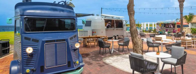 The food trucks available at the Sandals Resort