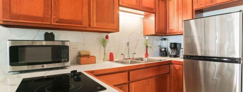 Spacious kitchen of the Ocean Front Suite