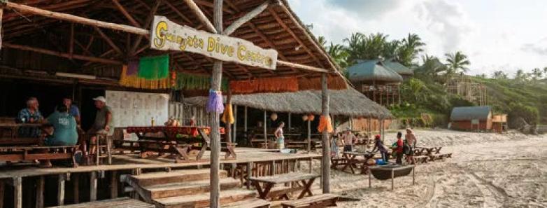 A beachfront restaurant